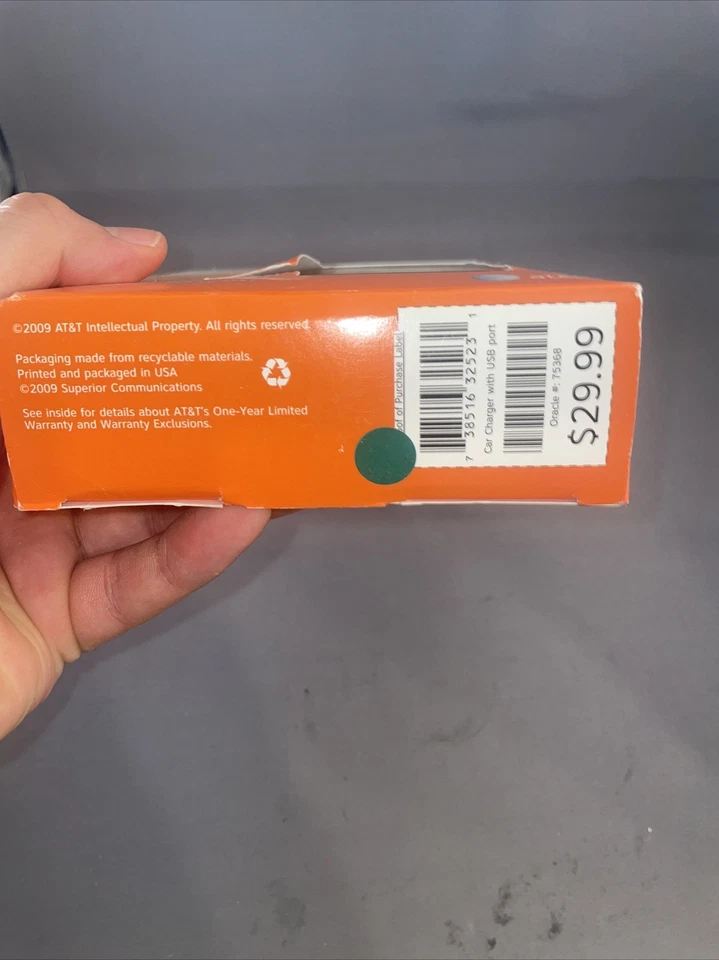 НОВОЕ АВТОМОБИЛЬНОЕ ЗАРЯДНОЕ УСТРОЙСТВО AT&T С USB-ПОРТОМ 75368 УНИВЕРСАЛЬНЫЙ V3 V3i Blackberry Motorola - Изображение 3 из 3