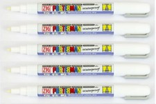 Zig Kuretake Posterman White (1mm) Nib Tip Liquid Chalk Marker Pens Glass wood 