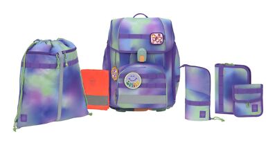 Lässig School Set Boxy Unique Gradient Schulranzen Green / Purple violett Neu