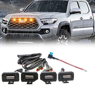 4 ST??CKE F??r Toyota Tacoma 20-21 TRD Offroad LED K??hlergrill Licht Kit Lampe