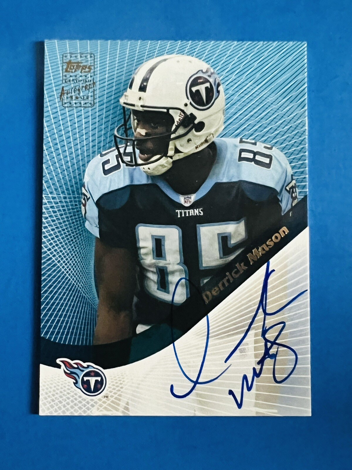2003 Topps Derrick Mason Titans Certified Autograph Issue Football Card #T-DM