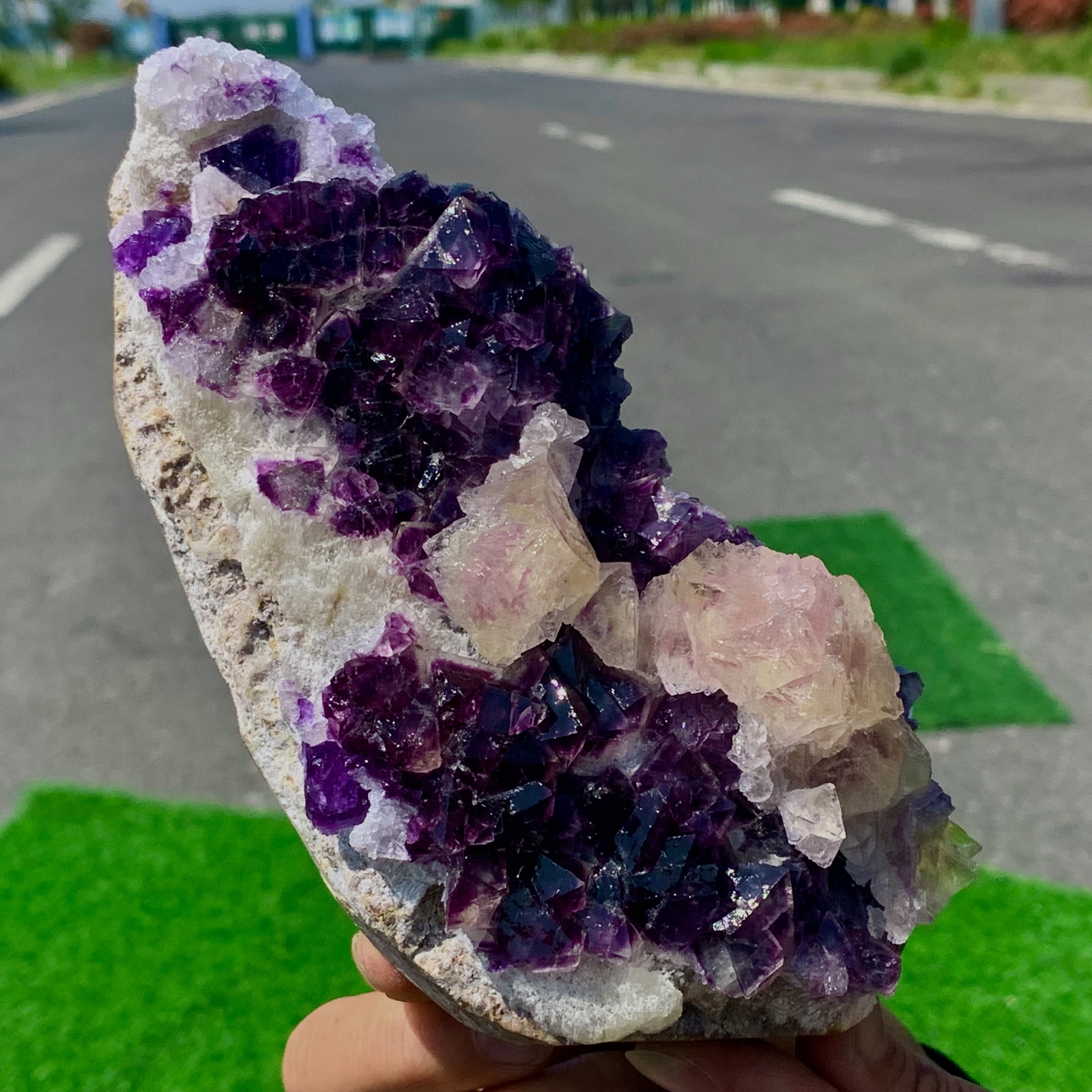 2.33LB Rare Purple Cubic Fluorite Crystal Specimen from China