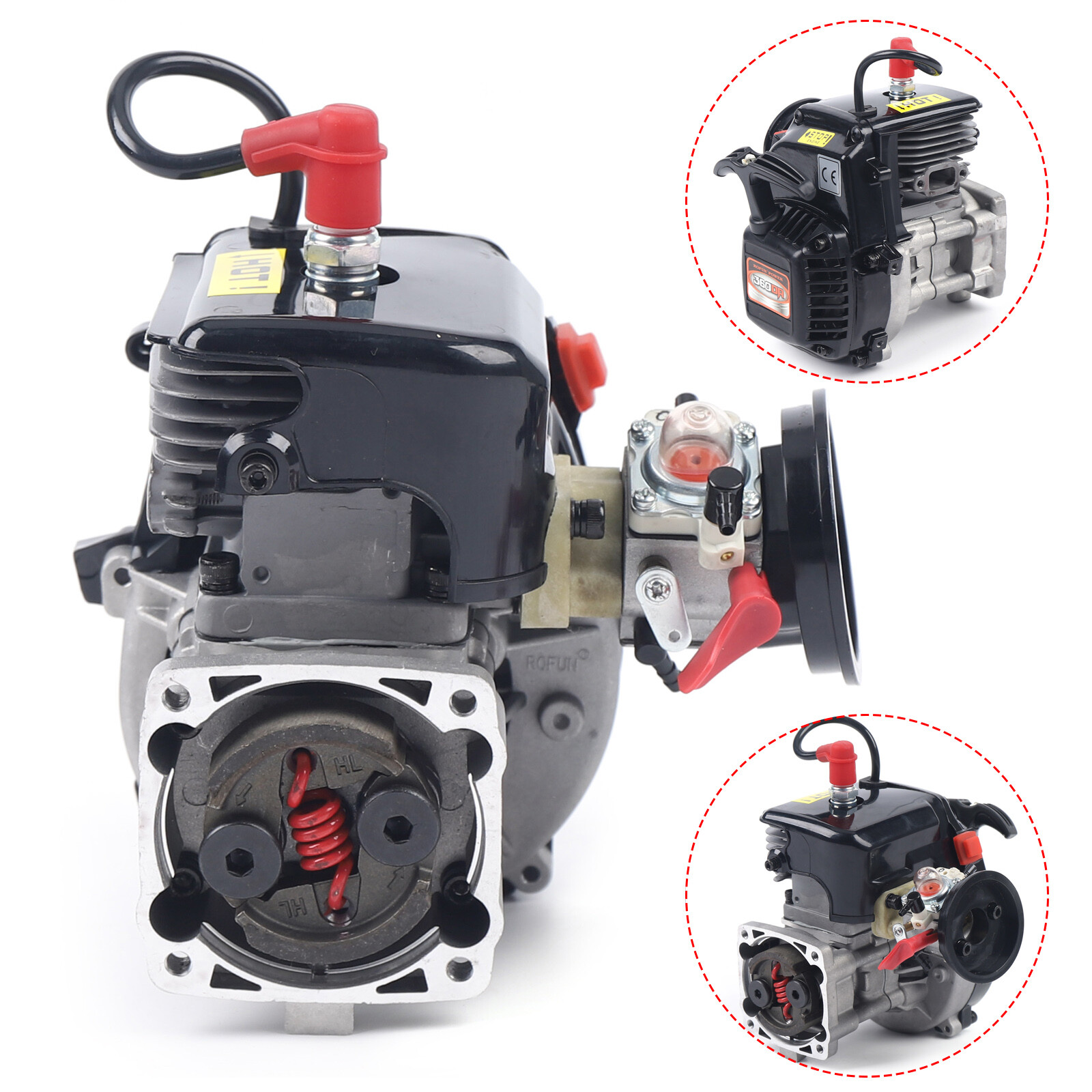 For 1/5 Hpi Rovan KM Baja Losi MCD FG GoPed RC Parts 4 Bolt 2-stroke Engine 36CC