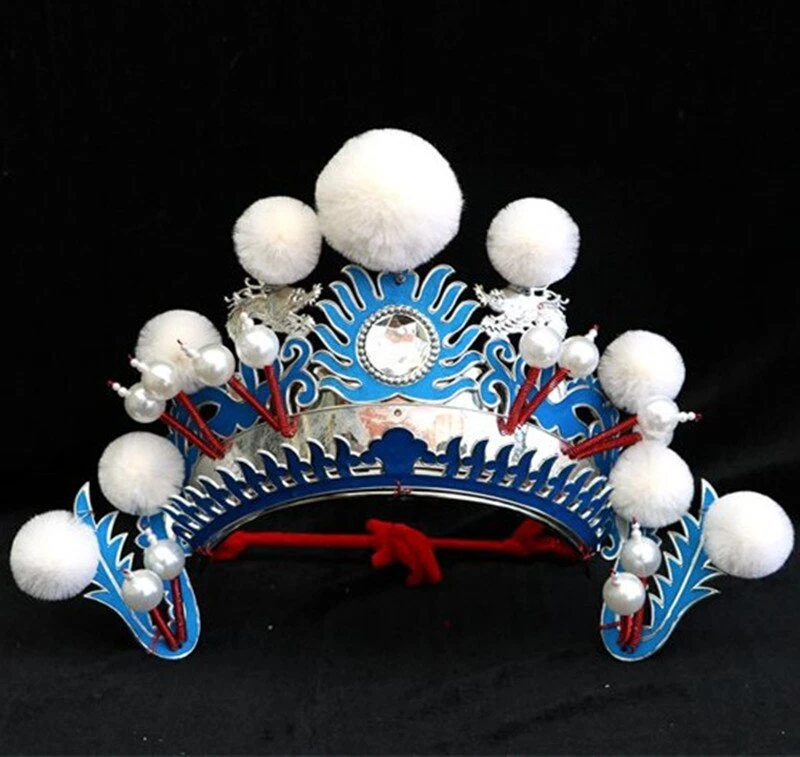 Chinese Opera Hat for Adults Villous Ball Drama Headdress Funny Festival Party - Image 4 of 4