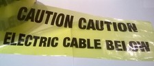 CAUTION ELECTRIC CABLE BELOW Underground marking tape for buried cables