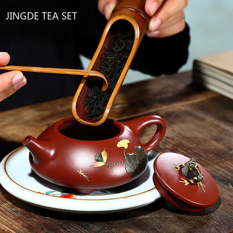 Yixing Dahongpao Tea Pots Purple Clay Stone Scoop Teapot Beauty Kettle