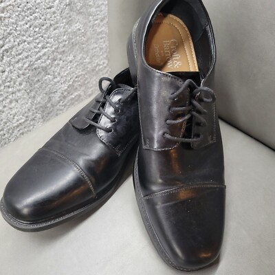 Mens Black Croft Barrow Lace up Oxford dress shoe w/ortholite