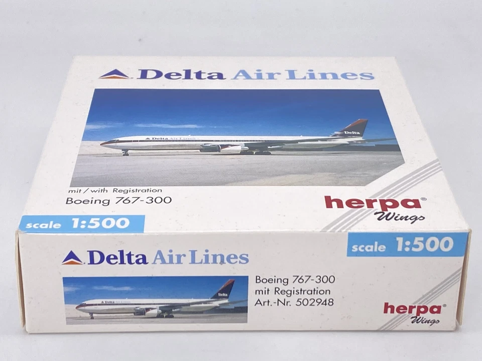 Herpa Wings 502948 Delta Airlines Boeing 767-300 1:500 Scale Diecast NOB NEW - Image 3 of 4