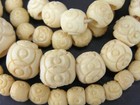 Vintage Carved Natural Floral Beaded Necklace 26" — photo 3