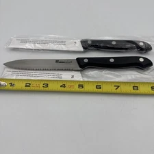 NEW 2 Steak Knife set Ronco Showtime Six Star #14 Stainless Steel Kitchen Black