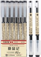Black Gel Ink Pen, Ultra Fine Point 0.35Mm,Gel Pens, 12 Count Office School Sta