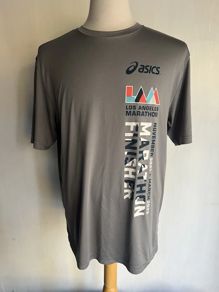 LOS ANGELES MARATHON (2021) Official Unisex FINISHER ASICS T-Shirt Size Large - Image 2 of 4