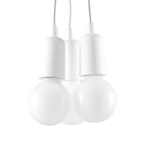 Suspension PVC blanc E27 triple source Diego pour un éclairage puissant