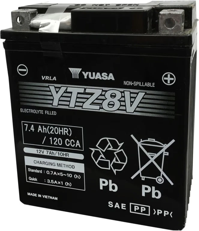 Batería sin mantenimiento activada de fábrica Yuasa - YTZ8V motocicleta YUAM728ZV Foto 2 de 4