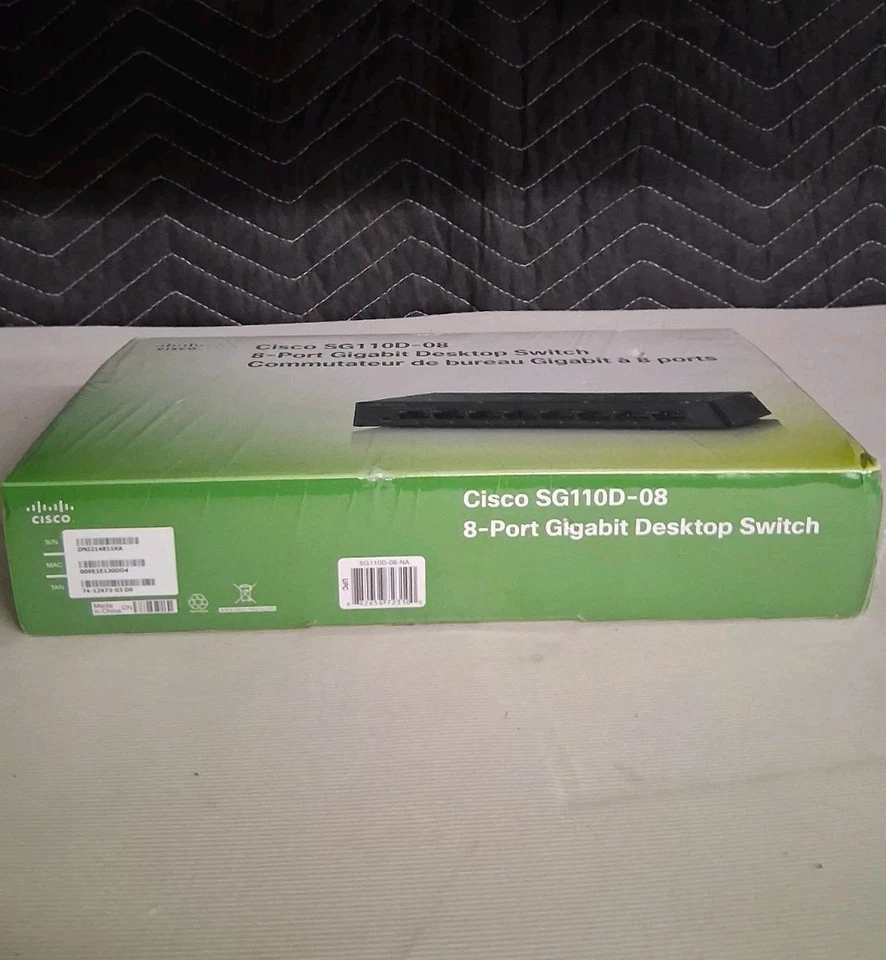 Cisco SG110D-08 8-Port Gigabit Desktop Switch Inc Adaptor and Wall Mount Kit NIB - Image 4 of 4