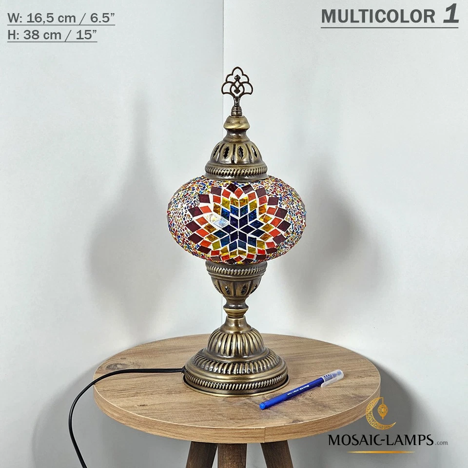 Turkish Mosaic Table Lamps, Regular Style (Large Size), Desk Lighting - Image 2 of 2