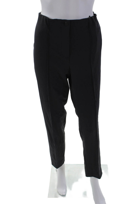 Cambio Womens Zipper Fly High Rise Pleated Straight Leg Pants Gray Size 12