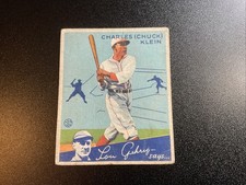 1934 Goudey Big League Chewing Gum - R320 Chuck Klein #10 Good