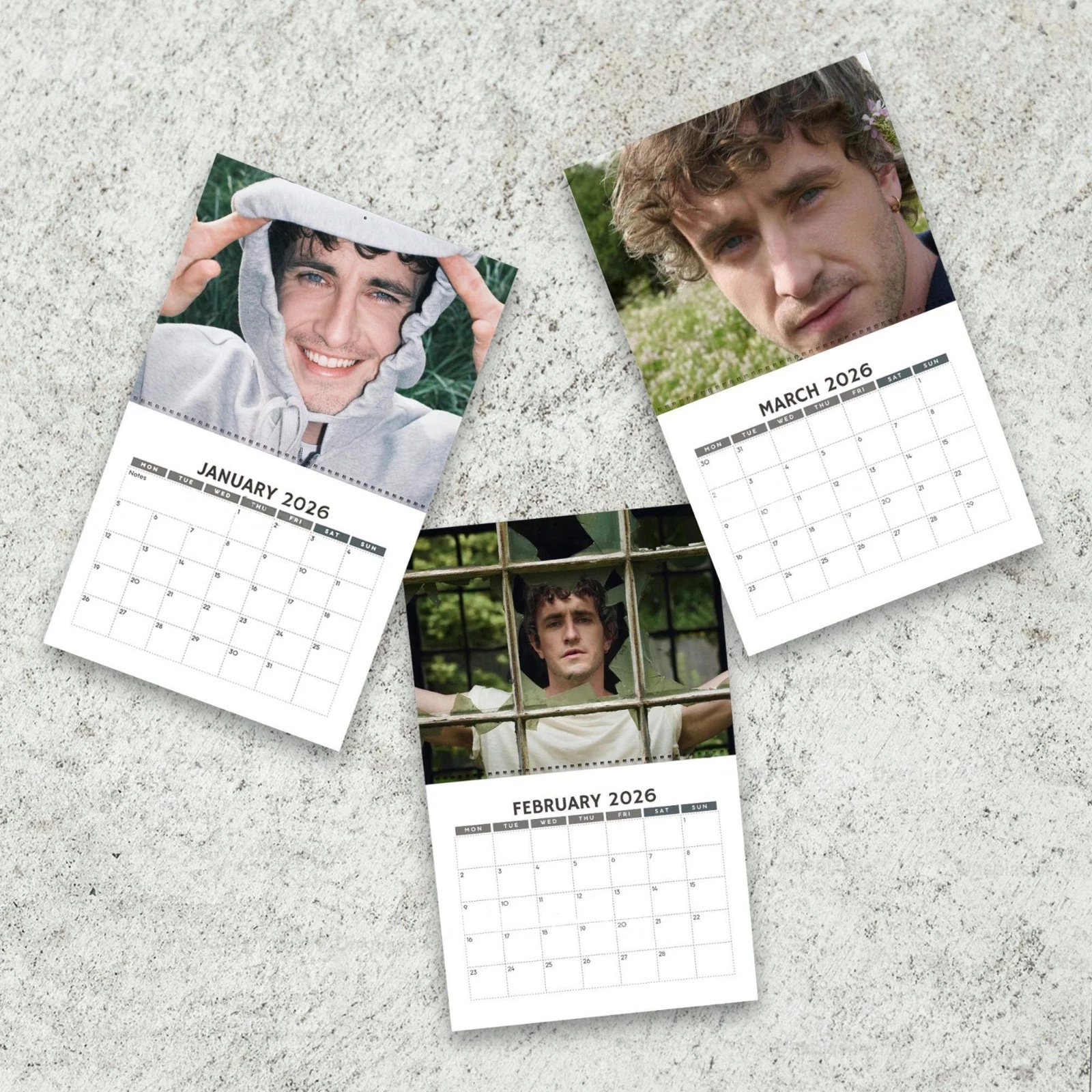 Paul Mescal 2026 Wall Calendar Planner, Paul Mescal Celebrity Merch