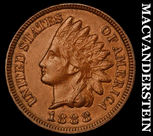 1888 Indian Head Cent- Semi Key Almost Uncirculated+/ Uncirculated Luster #i5311