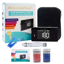 Accu Answer Isaw Analyzer Multi Meter Measuring Total Cholesterol Hemoglobin