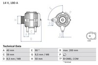 Generator Bosch 0 986 083 310 FÜR Skoda VW Lichtmaschine Drehstromgenerator