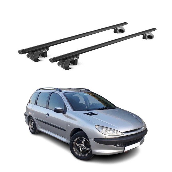 DachträGer GrundtäGer FüR Peugeot 206 Kombi 2001-2009 90Kg Alu Schwarz 2 Tlg ABE-image