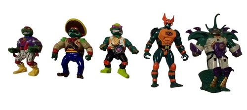 Vintage 90s Teenage Mutant Ninja Turtles Figures Lot Of 5