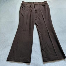 Nine West Brown Flare Pants Womens 12 Mid Rise Stretch Dress Trousers Workwear