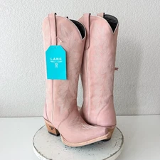 Lane Gallatin Womens Cowboy Boots 7.5 Pink Cowgirl Western Mid Calf Pointed Toe