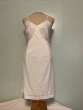 Vintage Sears White Full Slip The Doesn't Slip Womens 34 M Knee Length