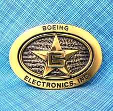 Boeing Electronics Inc Promo Belt Buckle Aviation Aerospace Vtg 70s BTS  .DBD350