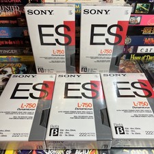 Sony Betamax Cassette ES L750 Blank Tapes Rare Lot of 5 New Unused