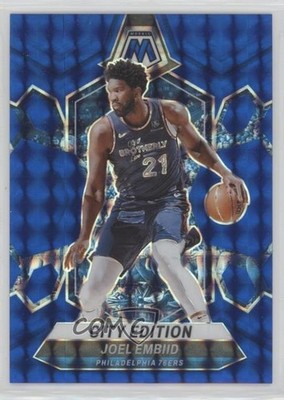 2023-24 Panini Mosaic City Edition Blue Prizm 40/199 Joel Embiid #283 18ms