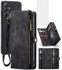 Phone Case for Samsung Galaxy S24 Plus S24 5G Zipper Wallet Magnetic Detacha...
