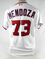2021 Washington Nationals Drew Mendoza #73 Game Issued White Jersey 46 453