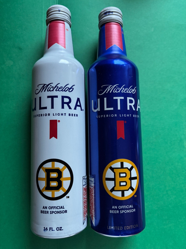 2025 MICHELOB ULTRA NHL BOSTON BRUINS NHL ALUMINUM BOTTLE CABOTTLE CAN 2 SIDED