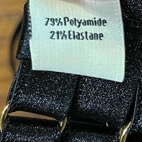 Bordelle Webbed Bondage Strappy Suspender Harness Black S/M NWOT 24k Gold