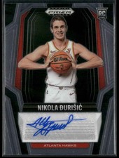 2024-25 Prizm Black Nikola Durisic Base Rookie Signatures Auto #RS-DUR Hawks