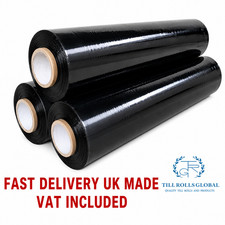 6 pallet wrap shrink wrap clingfilm 500mm x 200m x 23mu BLACK LONG LENGTH