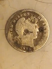 1894 BARBER DIME, LIGHTLY DAMAGED