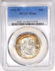1961-D PCGS MS 66 Franklin Half Dollar Mint Set Toned Rare FBL ?