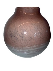 Studio Pottery Vase Hand Thrown Metallic Luster Glaze Earth Tone Round