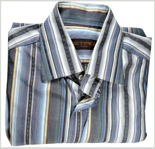 ETRO Milano Mens Dress Shirt 38 S Striped Italy Luxury Brand Long Sleeve - Picture 2 of 7