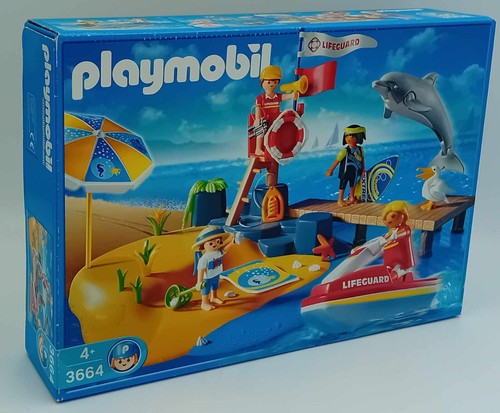 Playmobil 3664 Strandwache Lifeguard Delfin Strand Jetski Urlaub Meer NEU RAR - Picture 6 of 7