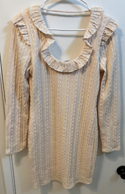 cream short sweater dress Cream Mock Neck Mini Sweater Dress
