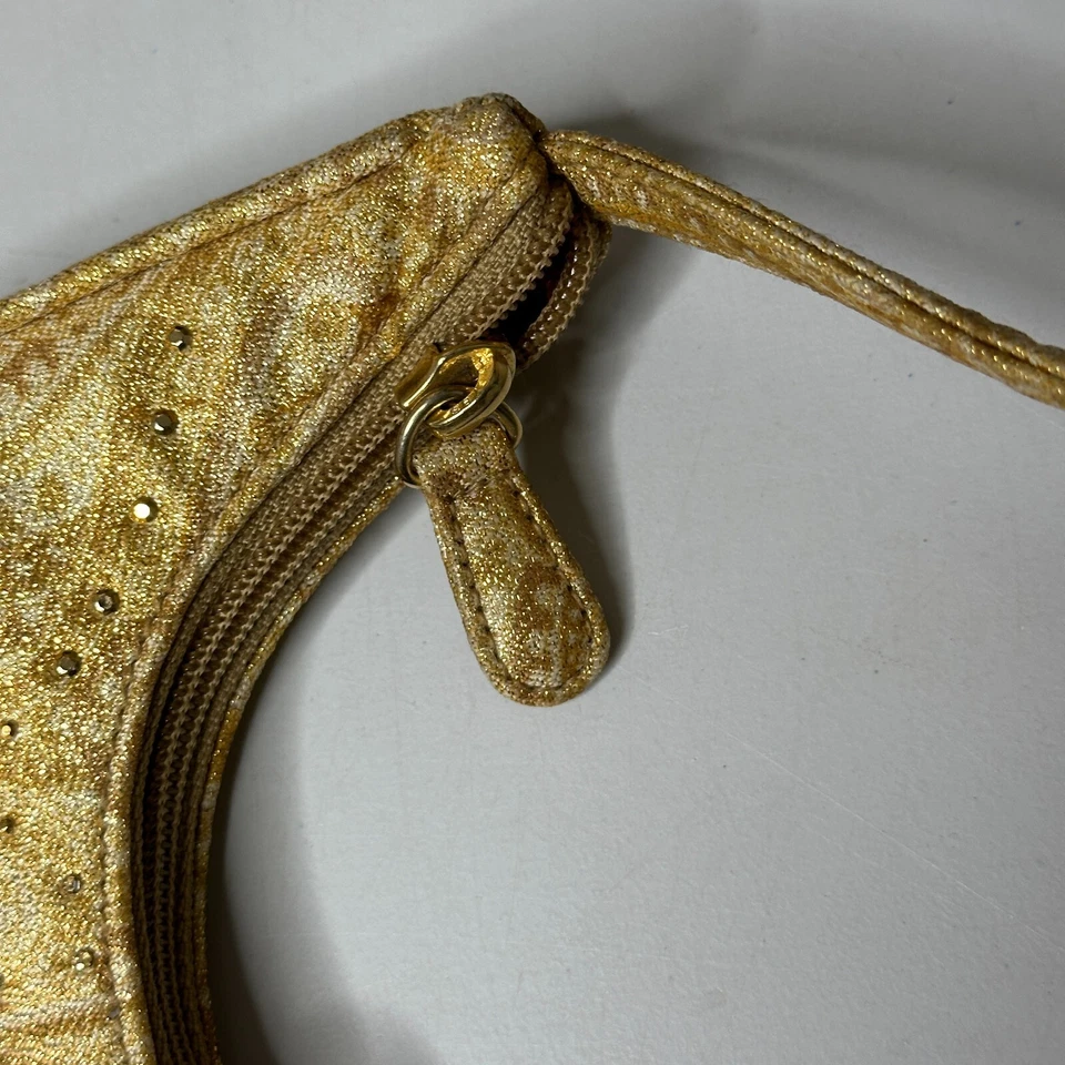 De colección Y2K Liz Claiborne Hobo Cartera Dorado Paisley Adornado Bolso de Hombro Hada Foto 3 de 4