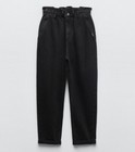 Zara Baggy Paperbag Jeans, Black, size USA 0, S, High Waist, Stretch, Slouchy — photo 2