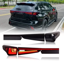 Full LED Tail Lights For Toyota Highlander 2020-2024 Rear Lamps Assembly Smoke