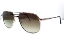 Vintage REM Competitor Gunmetal Pilot Metal Sunglasses Korea W/NEW LENSES